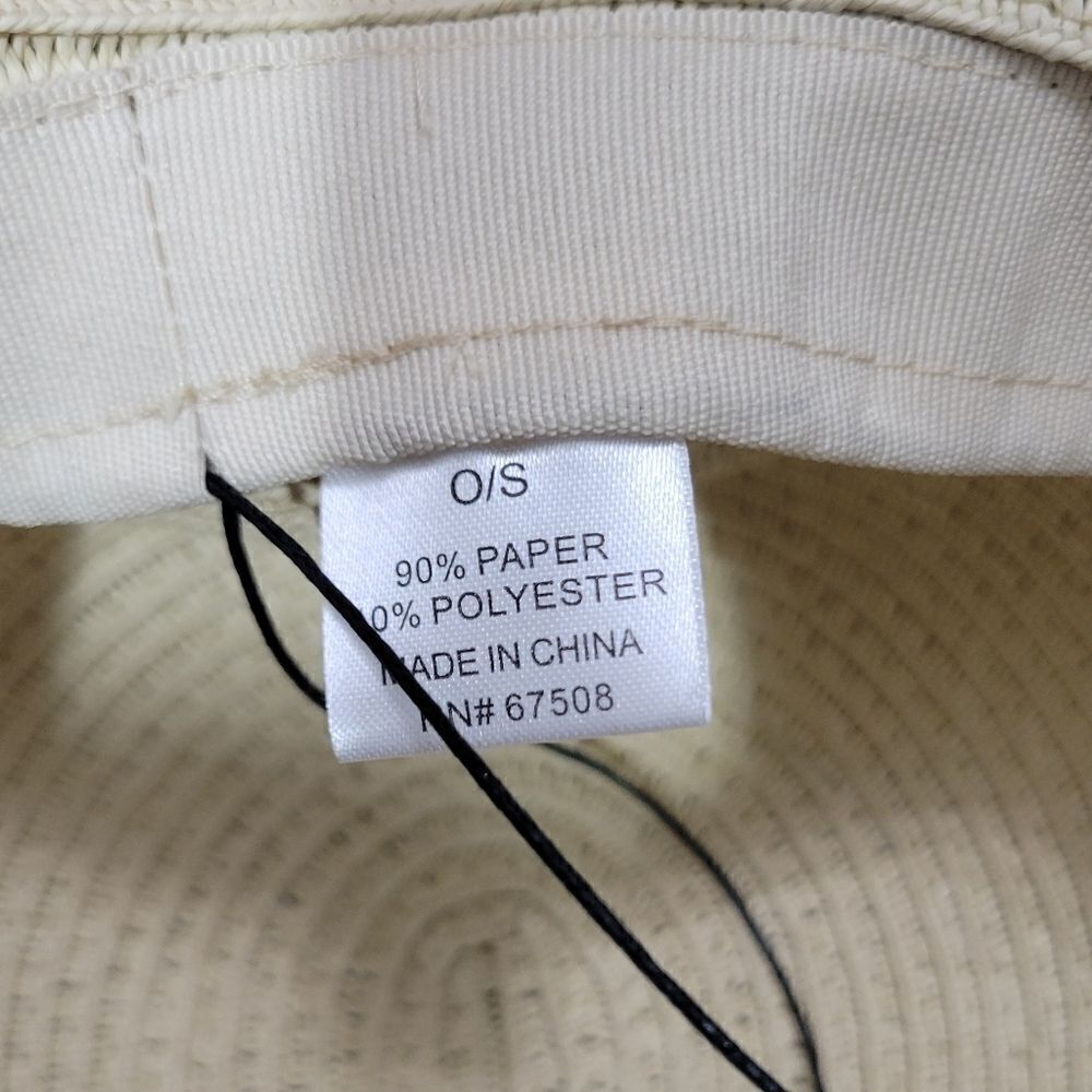 Large brim Paper Hat With Bow In Back - Picture 9 of 13